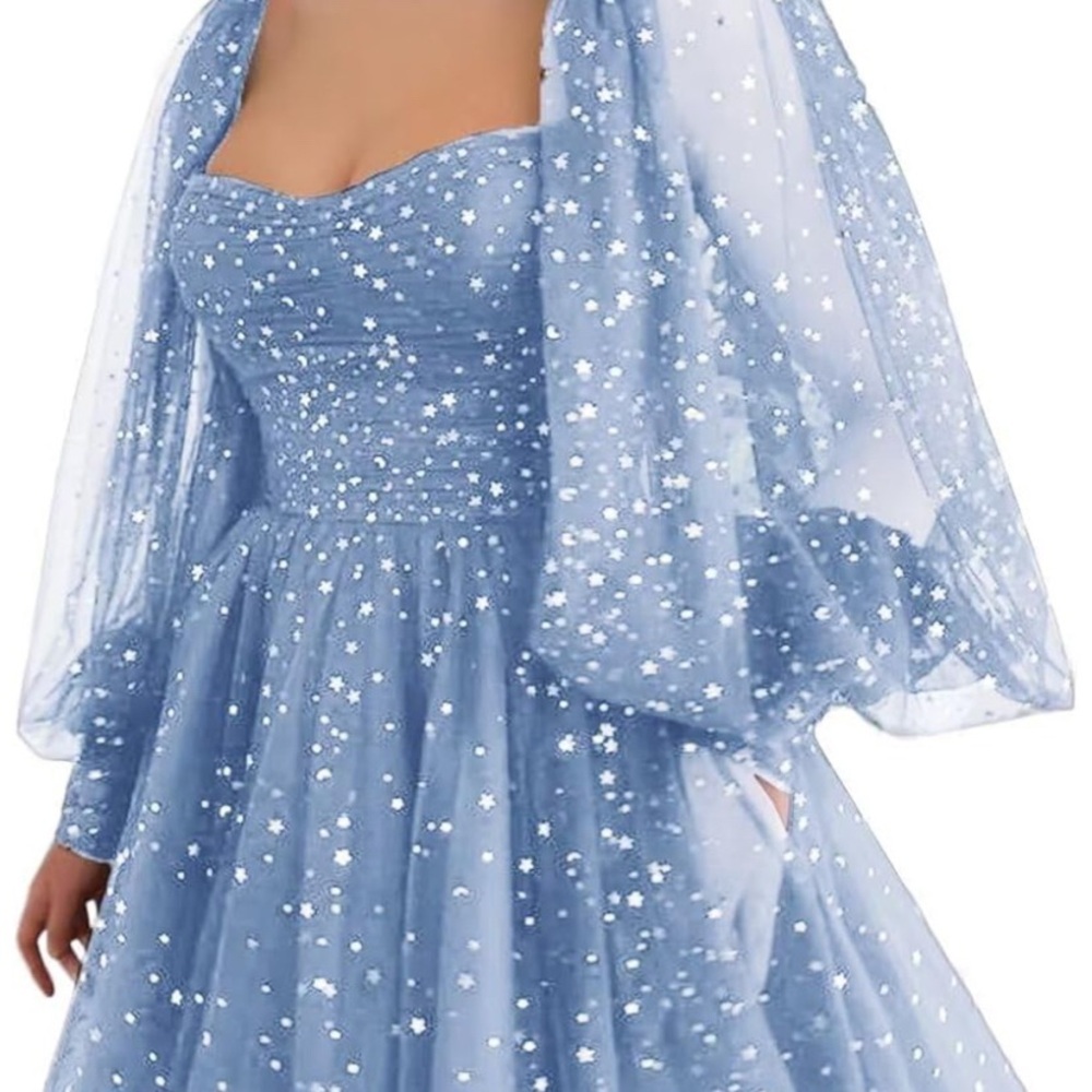 Sparkling Light Blue Tulle Dress - Picture 5 of 5
